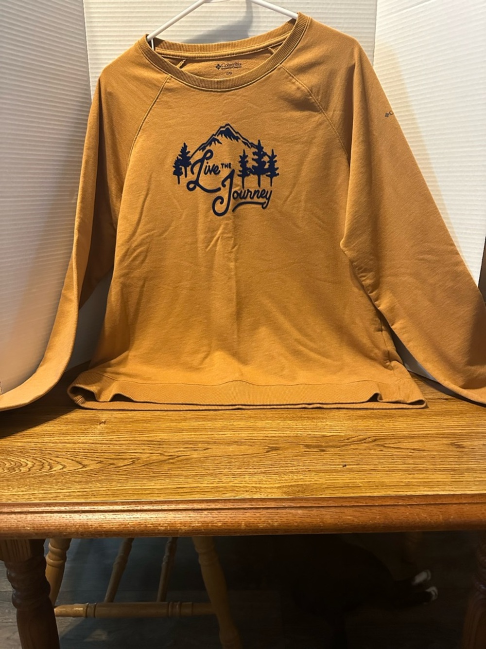 Columbia Mustard Graphic 'Live the Journey' Crewneck